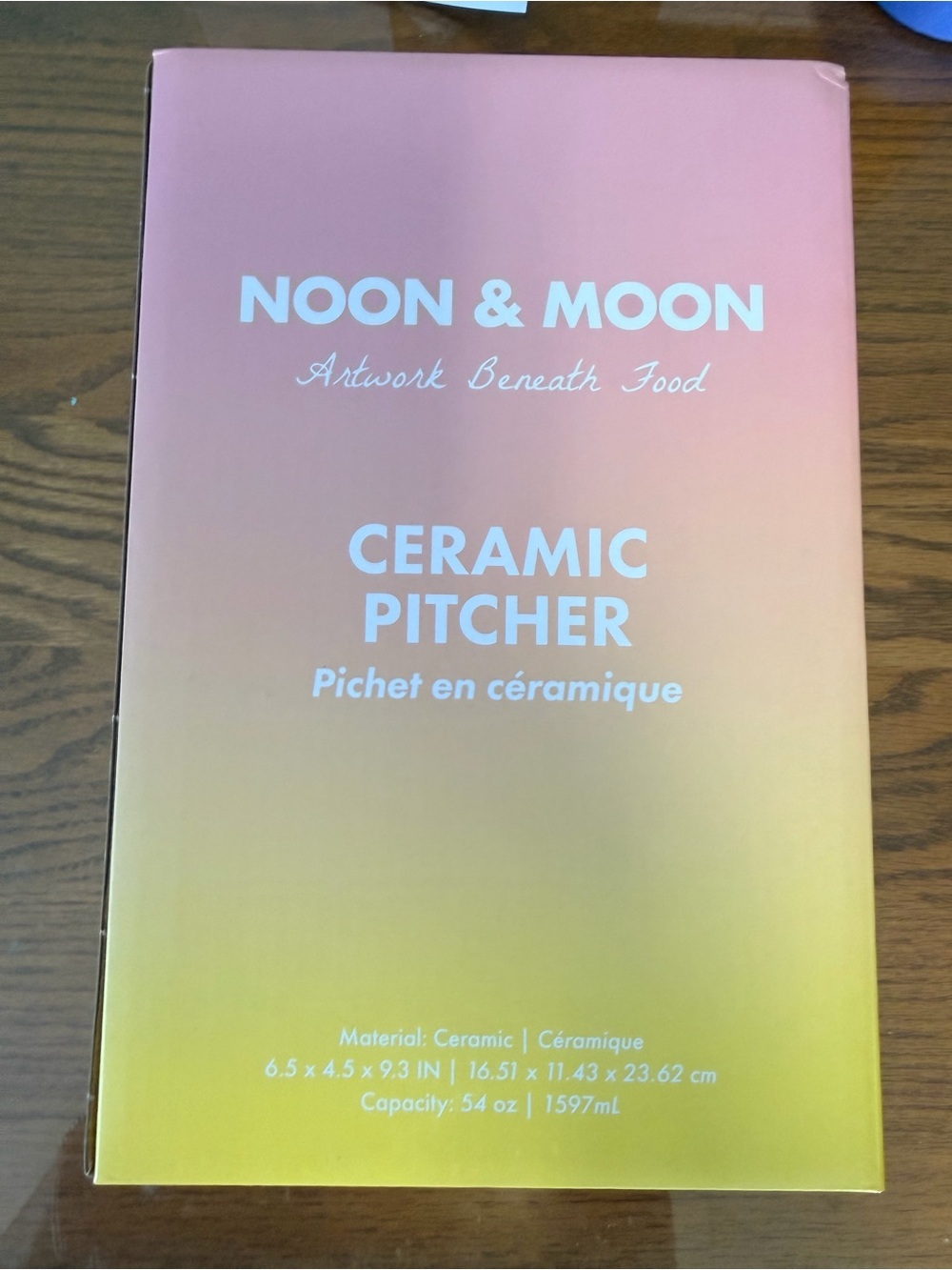 Noon and moon Striped Pink and Cream Ceramic Pitcher - Picture 5 of 7